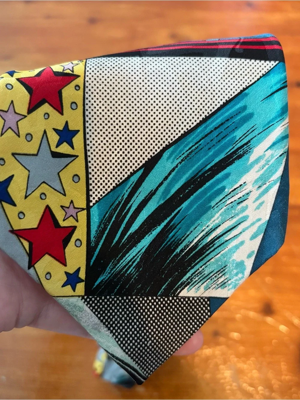 Novelty Comic Book/Americana Flag & Statue of Liberty Men's Tie - 100% Silk